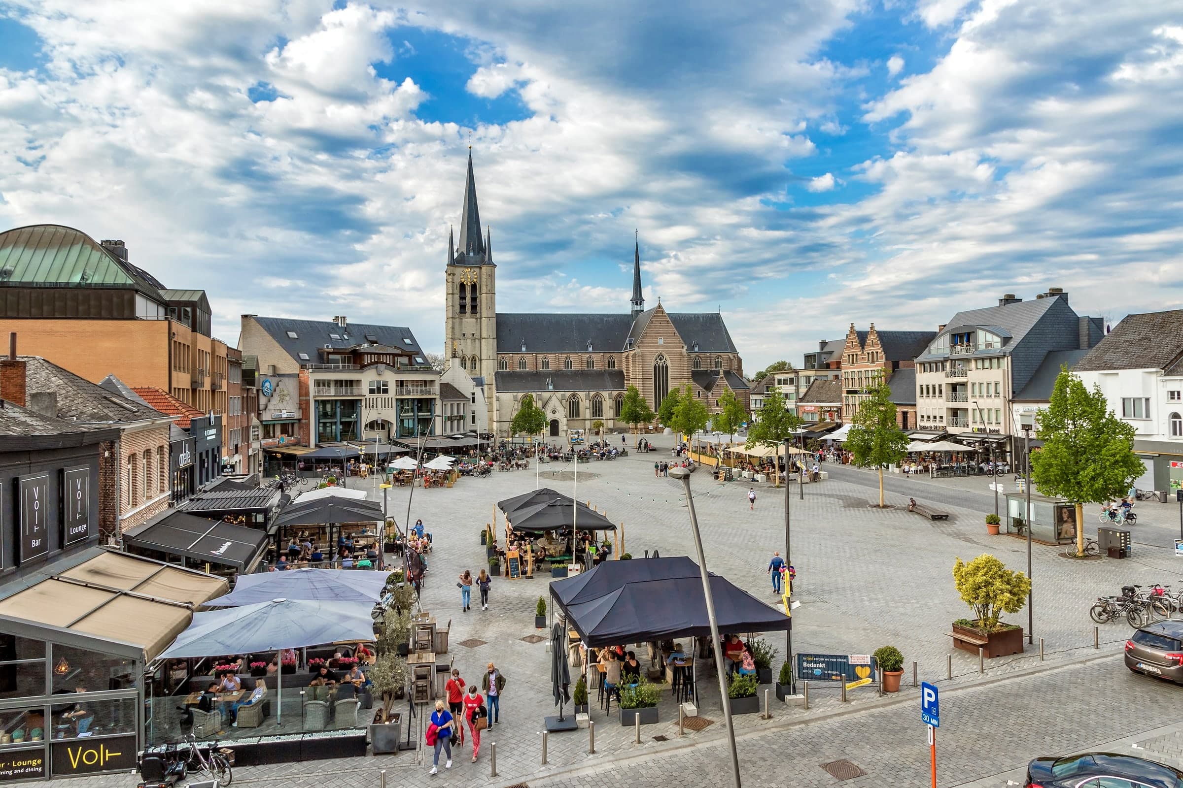 Market square of Geel in Belgium