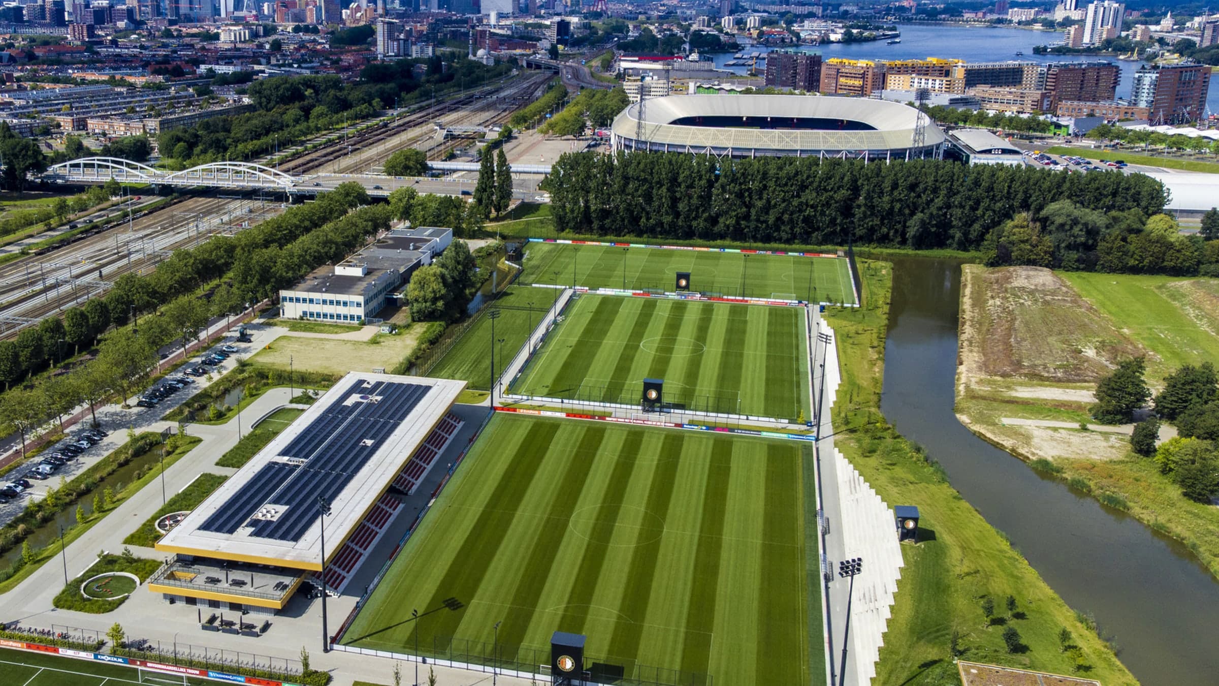 Aerial view of Feyenoord's Varkenoord training complex in Rotterdam